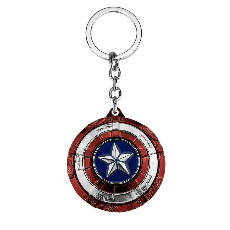 Porte-clés Marvel Avengers Captain America vintage, accessoire métal solide.