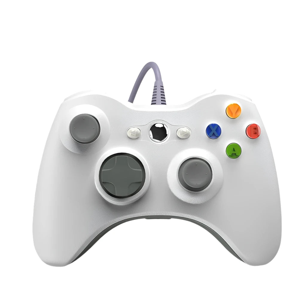 manette gamer pc filaire 2 metres blanche