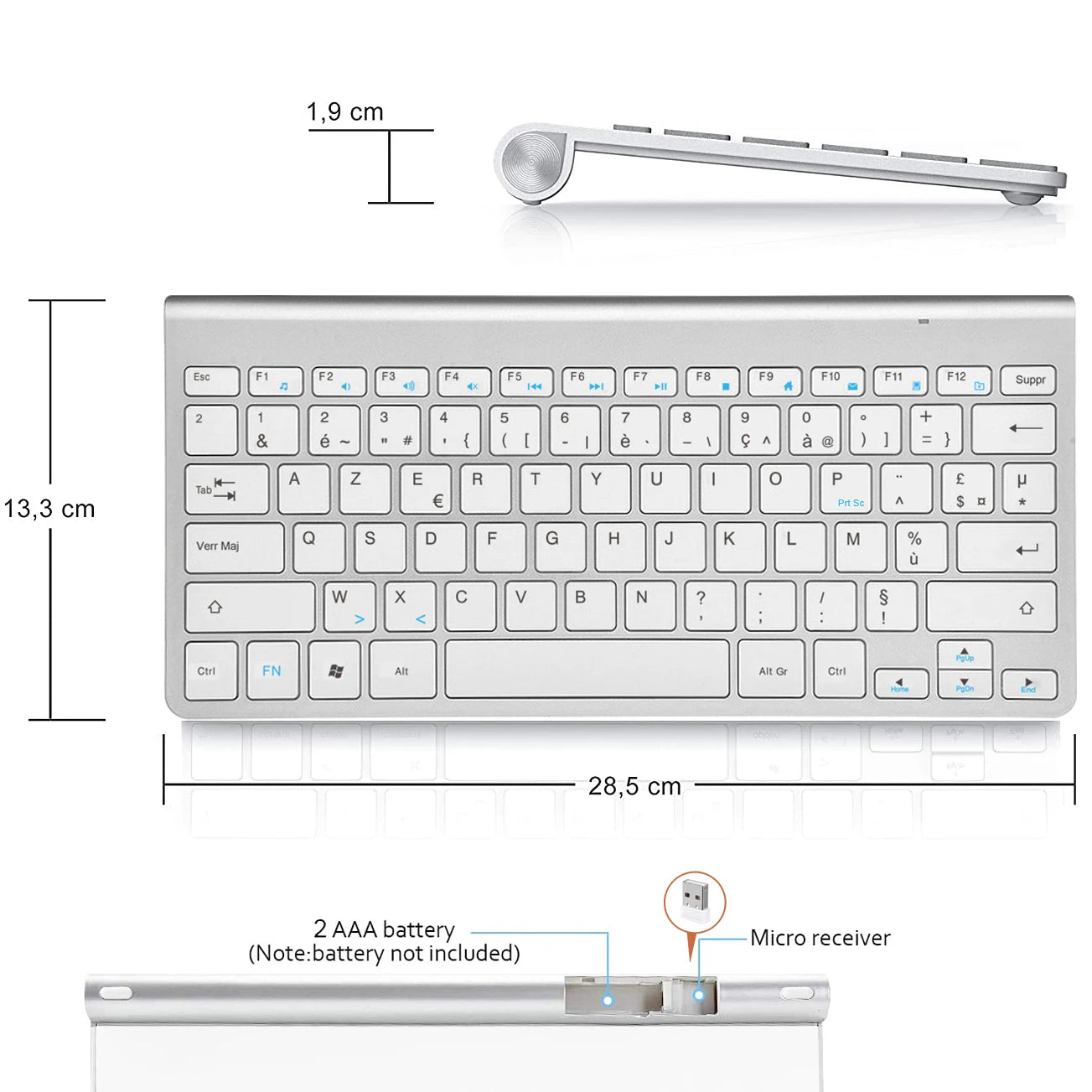 Clavier sans fil à pile