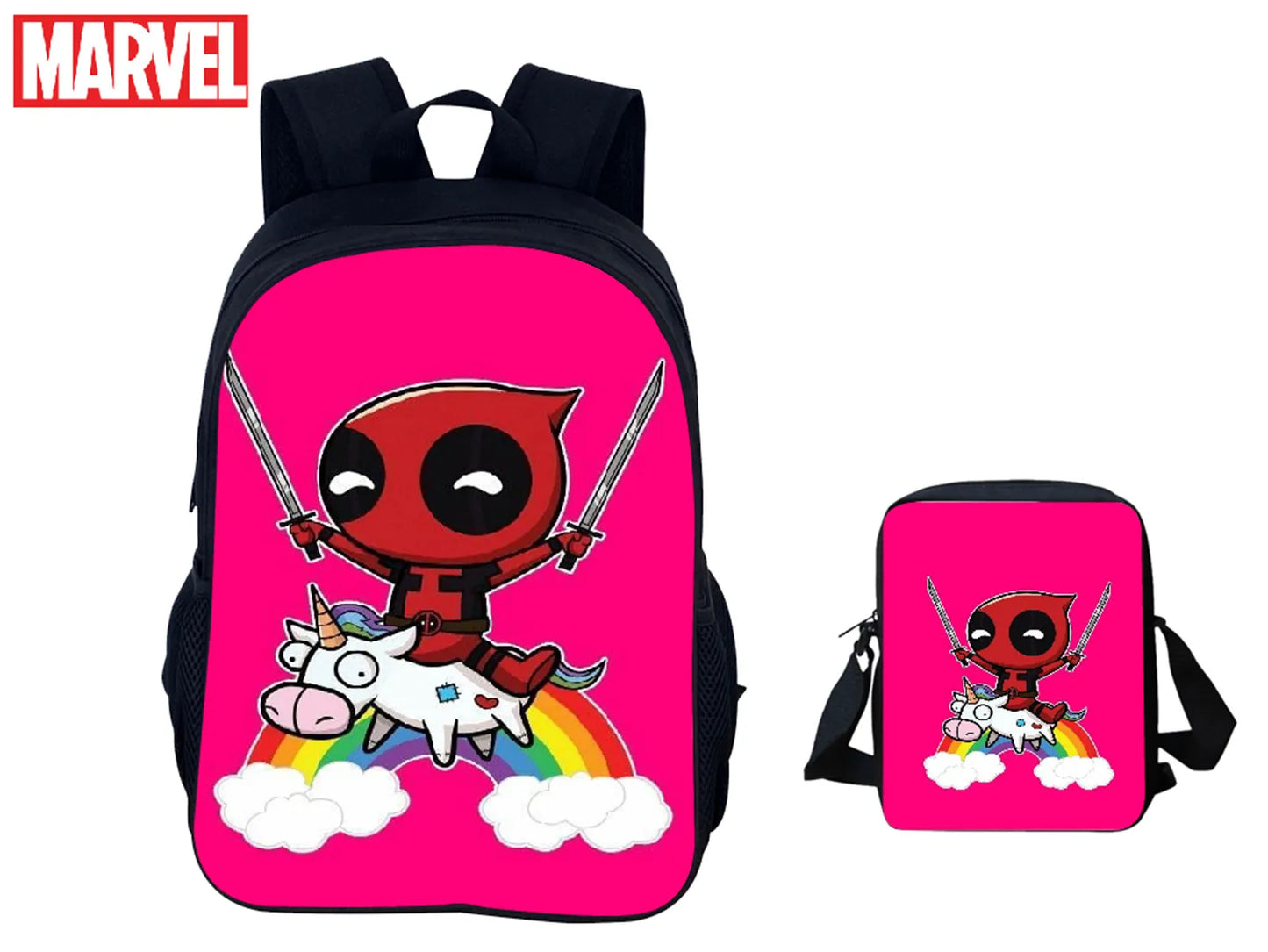 Sac à dos Deadpool Marvel avec poche latérale ouverte et doublure nylon