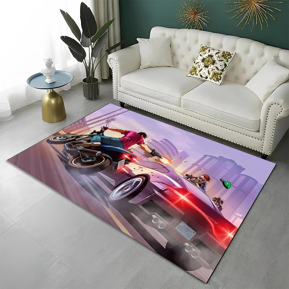 Tapis sol gamer GTA moto voiture
