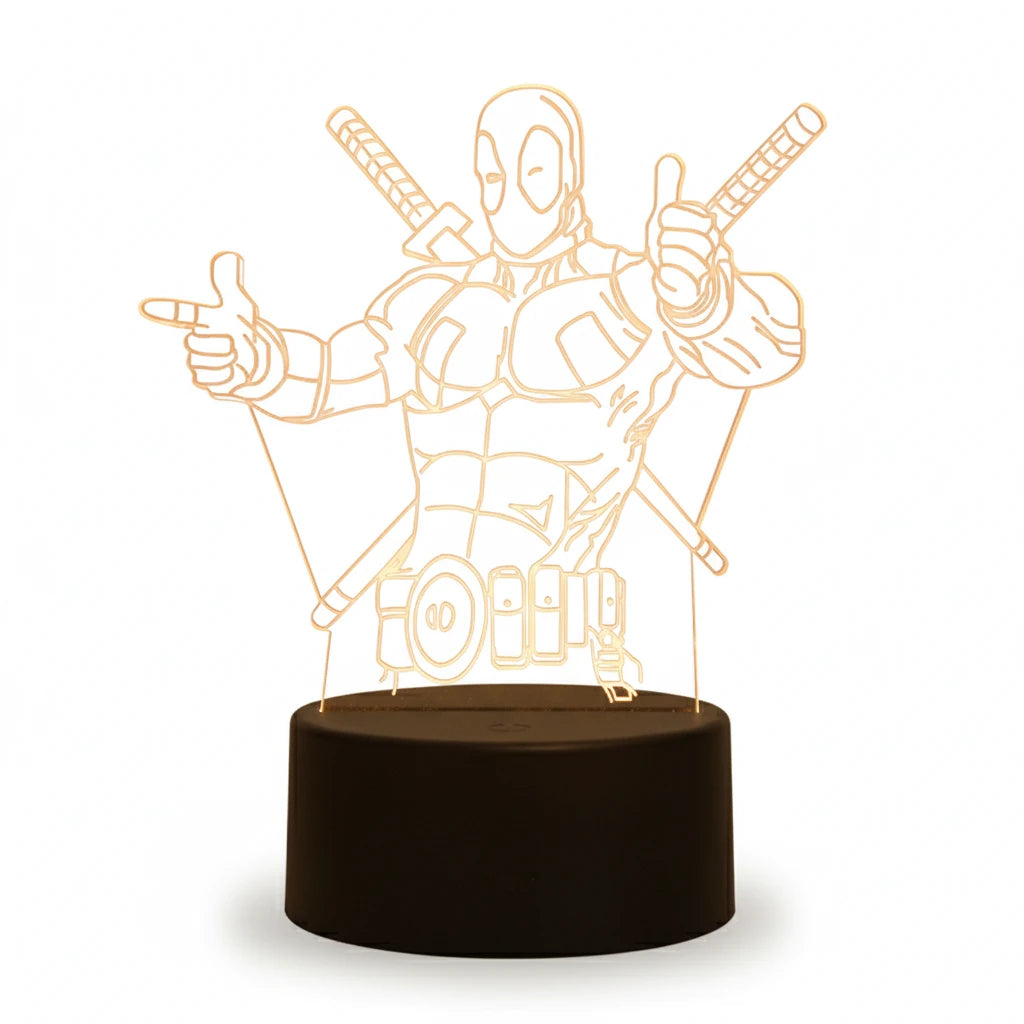 Veilleuse LED Deadpool décorative pour chambre gamer