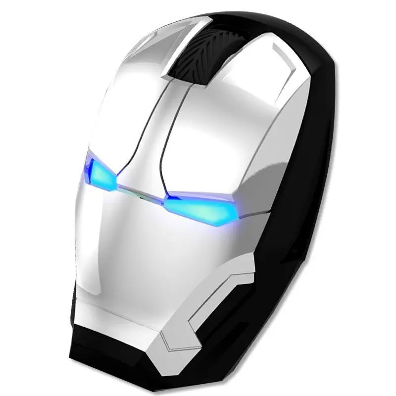 Souris Iron Man LED bleue ergonomique, accessoire PC et laptop haute précision