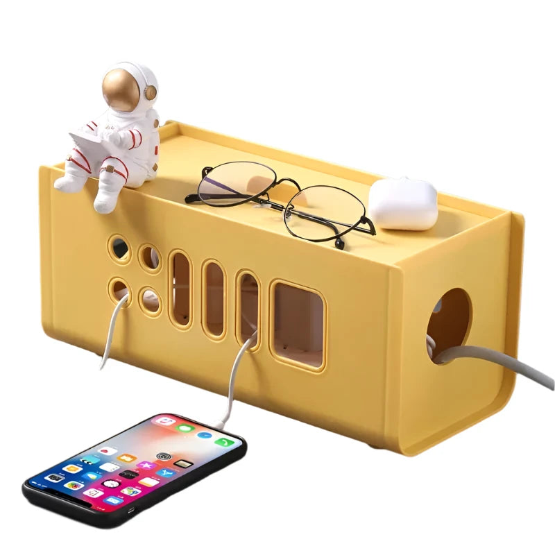 boite cable et rangement prise jaune