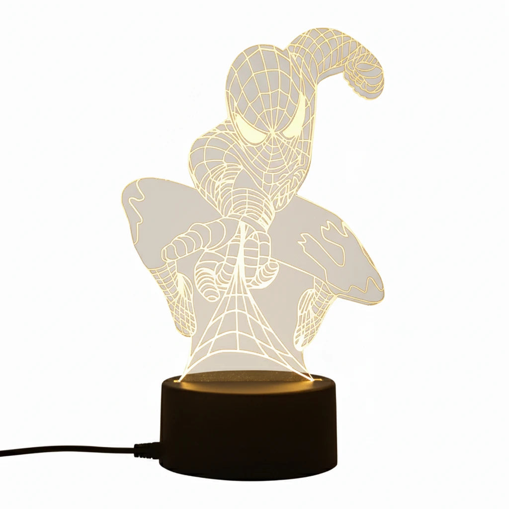 Veilleuse LED Spiderman rouge et bleue pour enfants et gamers