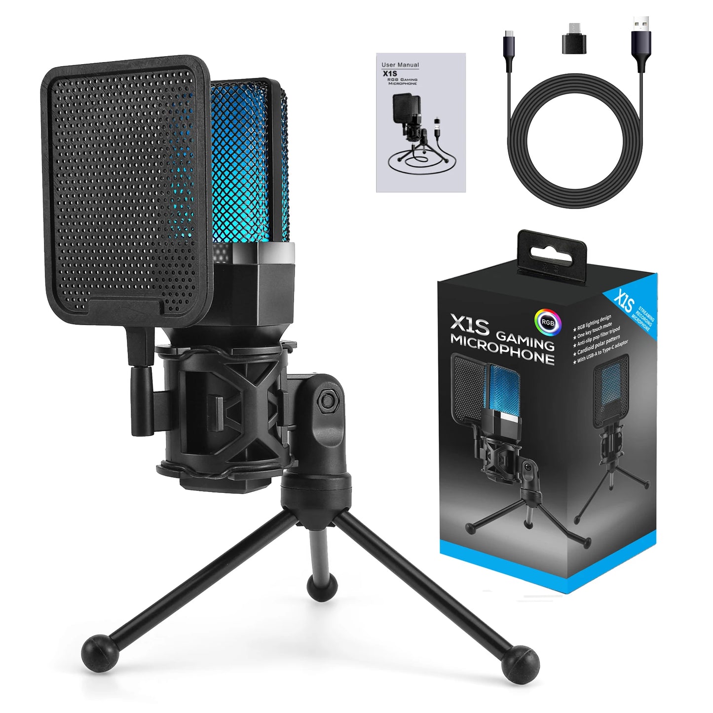Microphone Professionnel à Condensateur USB gaming