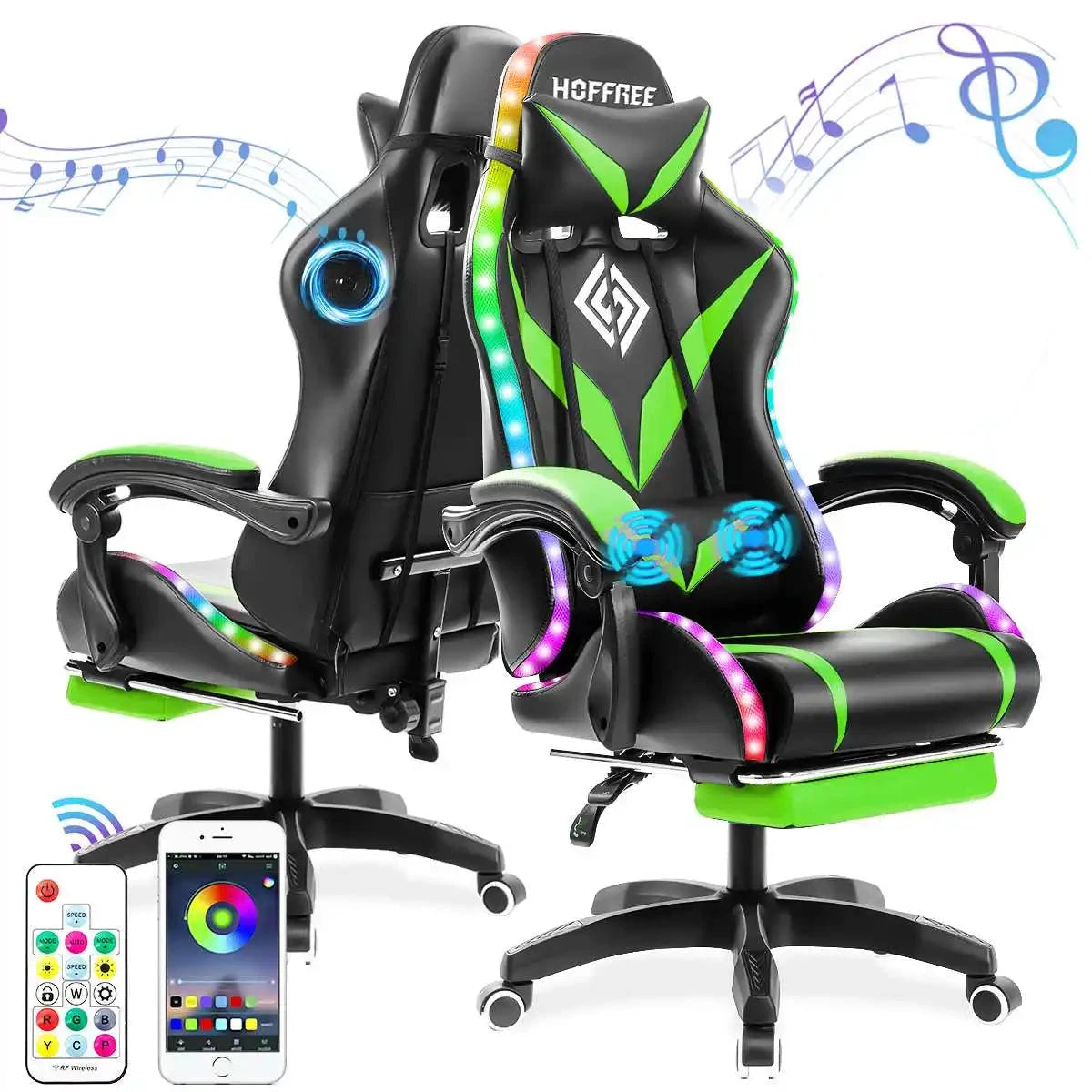 Chaise gamer enceinte LED connectée
