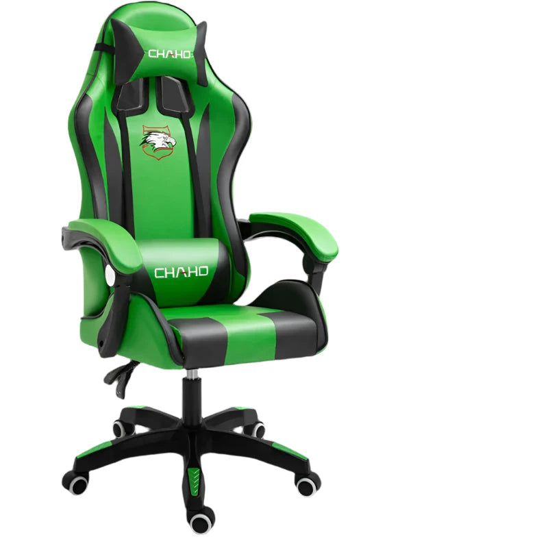 chaise gamer verte à roulette