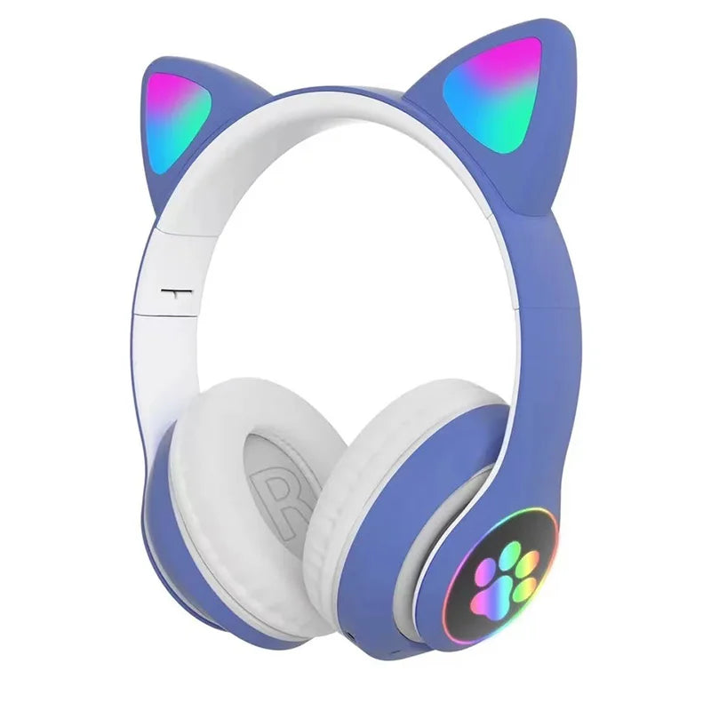 Casque gamer chat bleu
