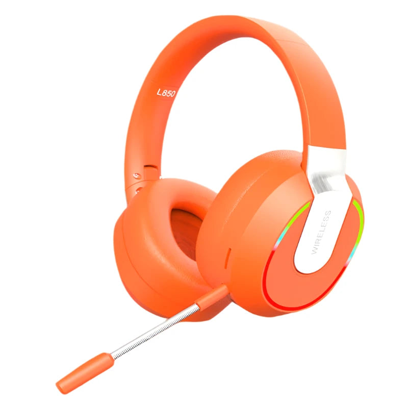 casque gamer wireless sans fil bluetooth orange