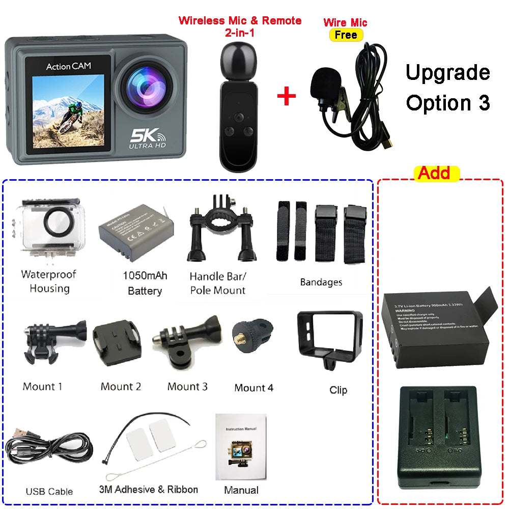 Caméra d'Action 5K Upgrade 3