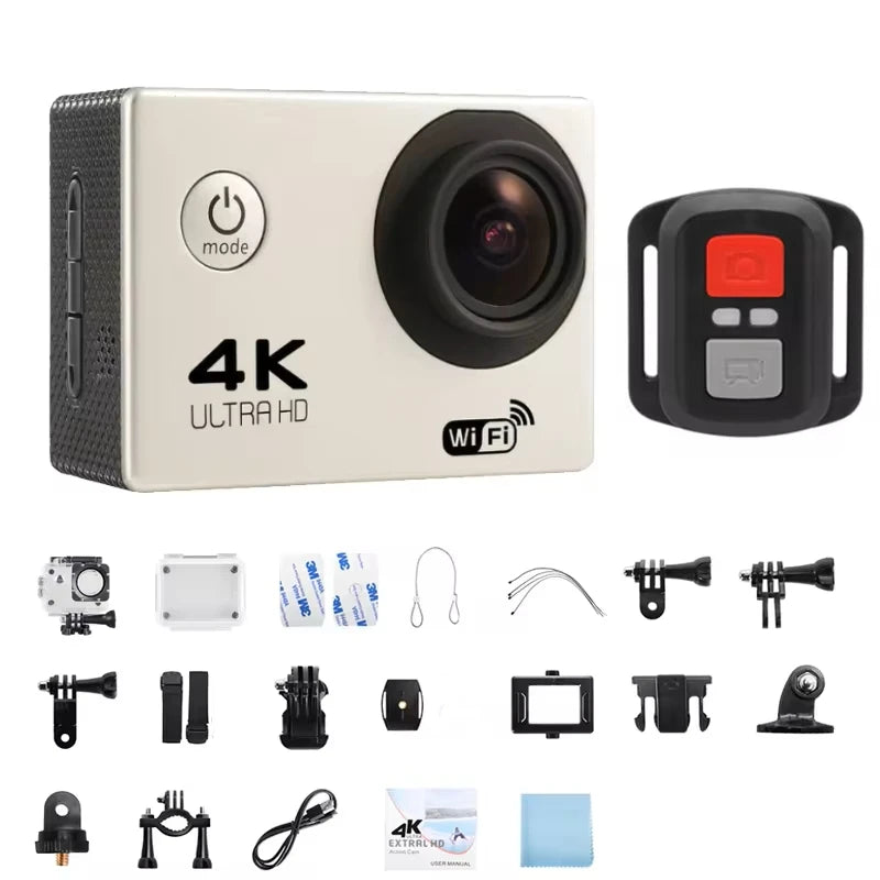 Caméra d'Action 4K avec WiFi blanc