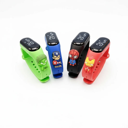 Lot de montres Marvel enfants avec Spider-Man, Iron Man, Captain America et Hulk