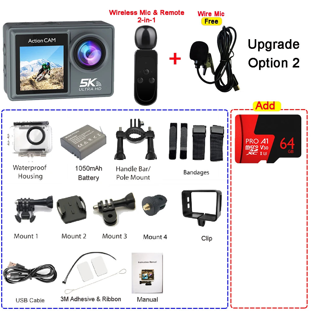 Caméra d'Action 5K upgrade 2