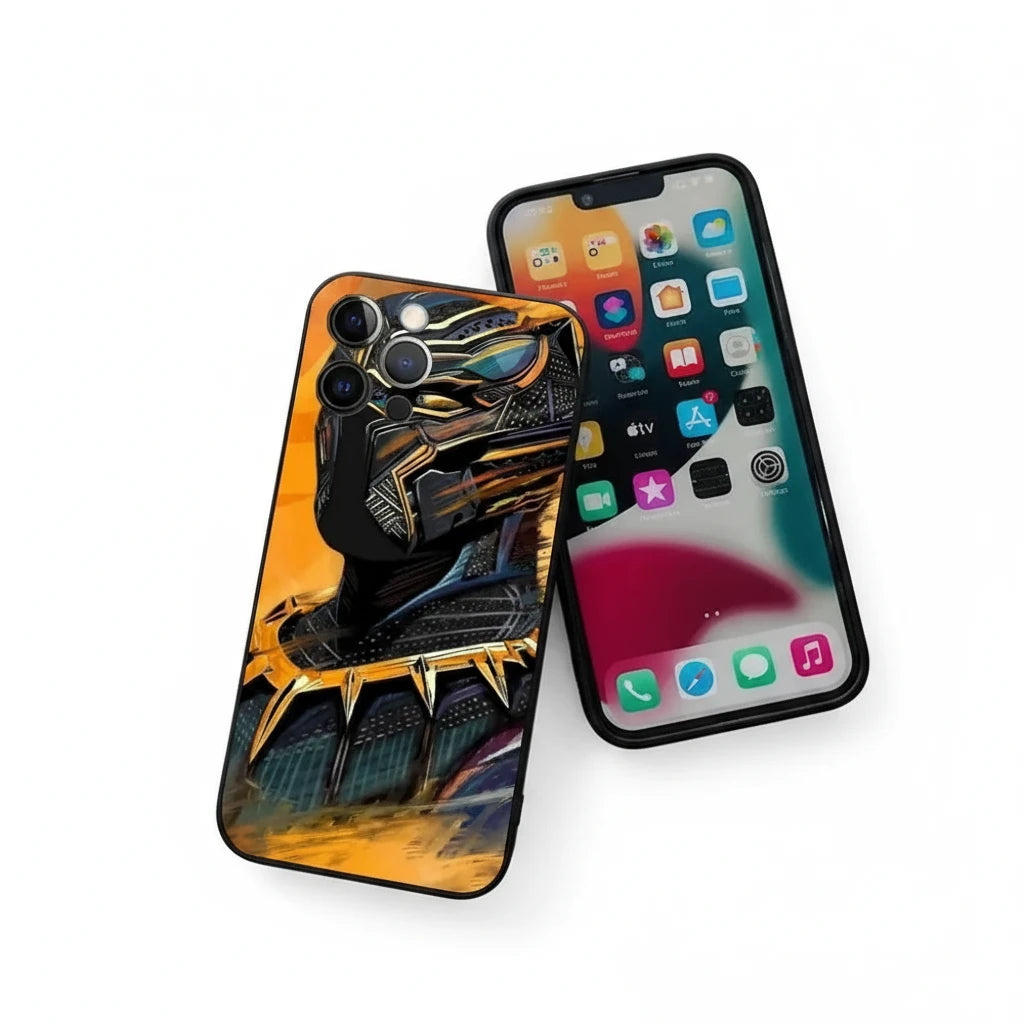 Housse iPhone Black Panther design super-héros Wakanda