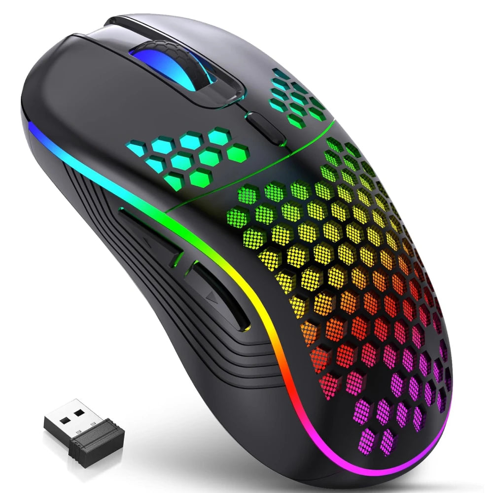souris sans fil led noir