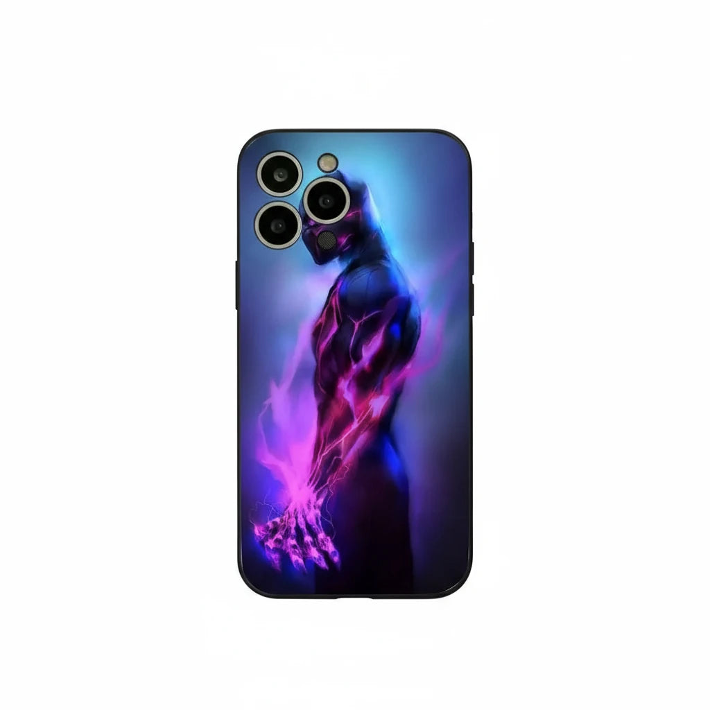 Protection iPhone Black Panther style cartoon super-héros