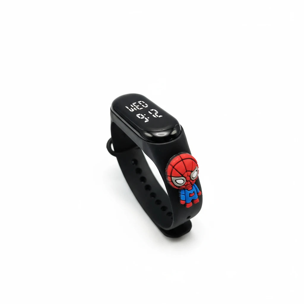 Montre enfant Spider-Man Marvel digitale LED étanche avec bracelet rouge
