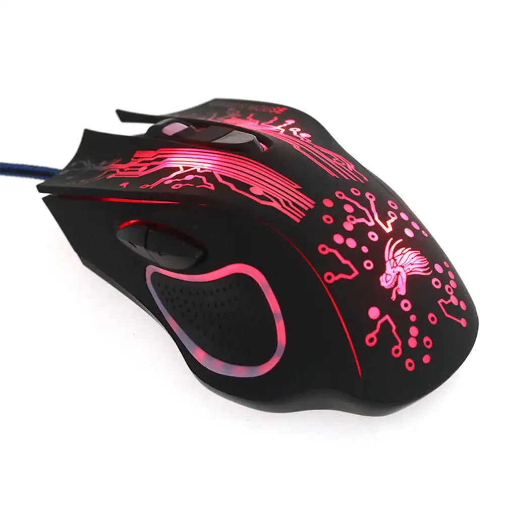 Souris gamer filaire rouge