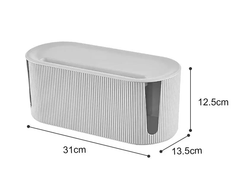 boite range cable et prise blanche