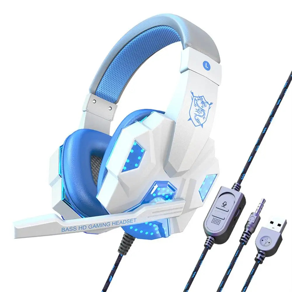 casque galer HD blanc et bleu