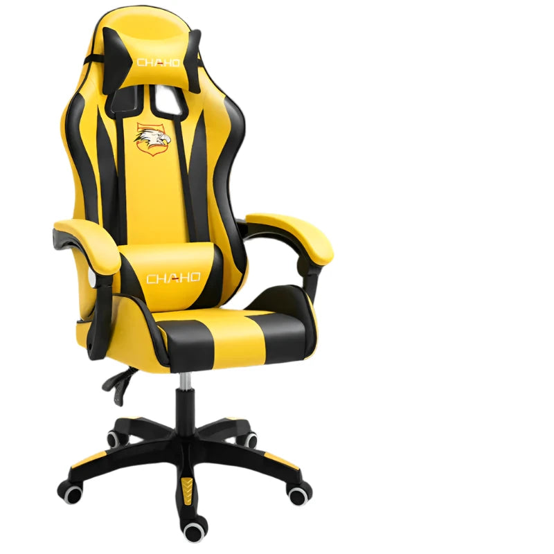 chaise gamer à roulette jaune