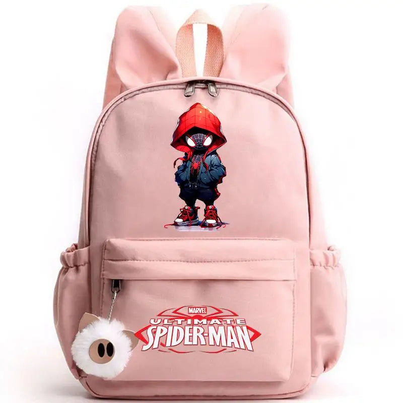 Sac Spider-Man rose clair pour école, voyage et loisirs