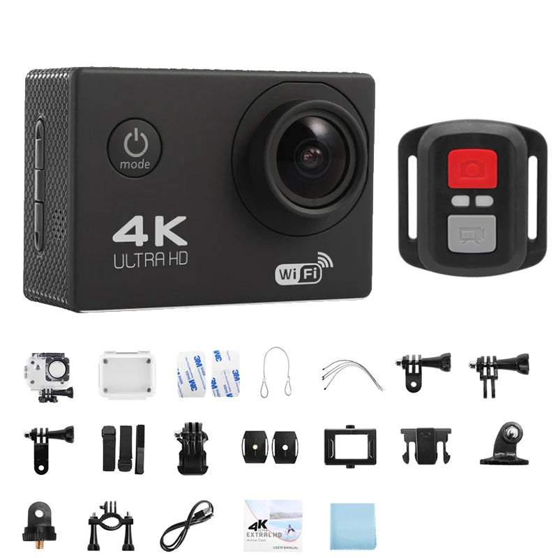 Caméra d'Action 4K avec WiFi noir