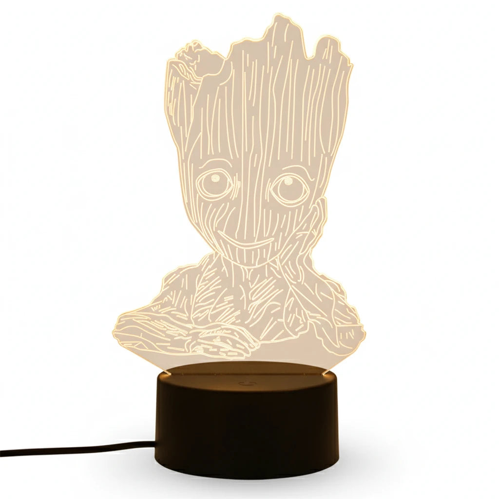 Lampe LED Groot personnage Marvel, lumière douce et sécurisée