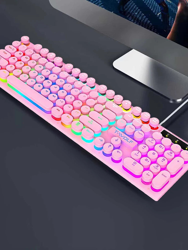 clavier gamer rose