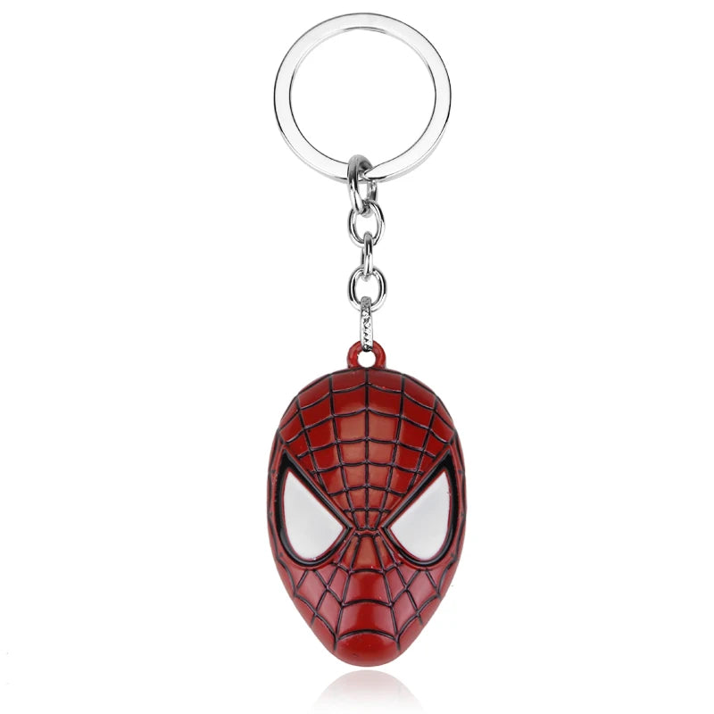 Porte-clés Spider-Man Marvel rouge et bleu, accessoire super-héros métal 3D.