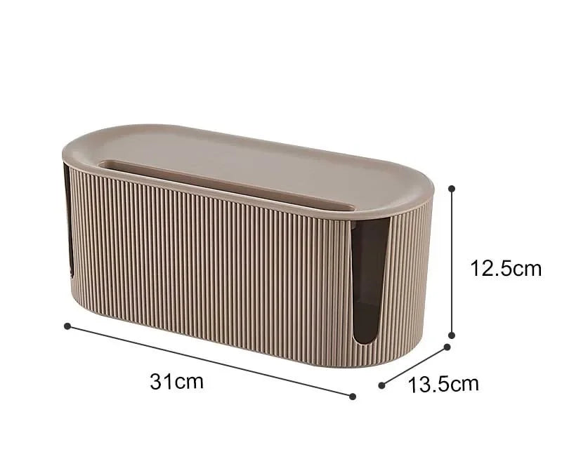 boite range cable et prise rose