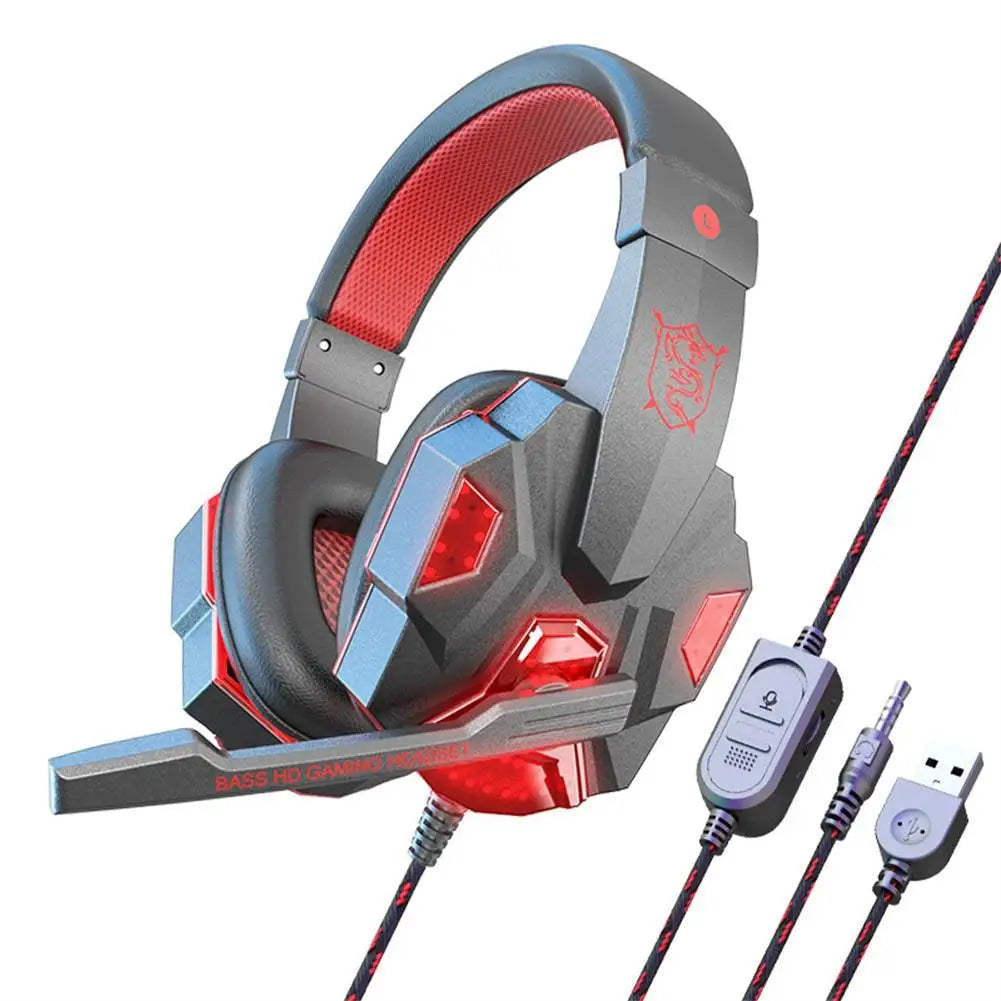 casque rouge usb gamer