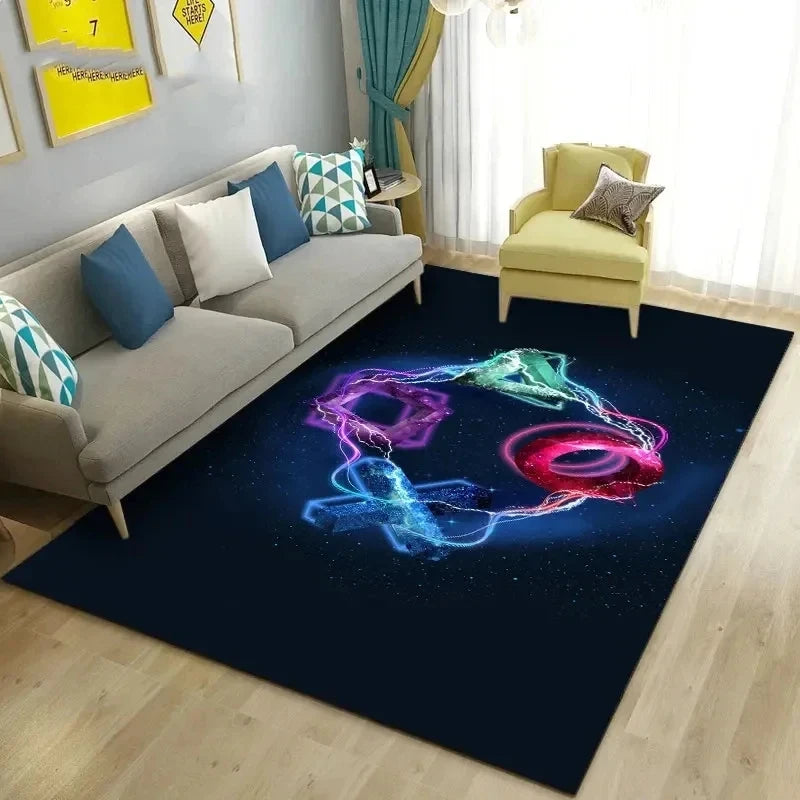 tapis gamer sol playstation bouton