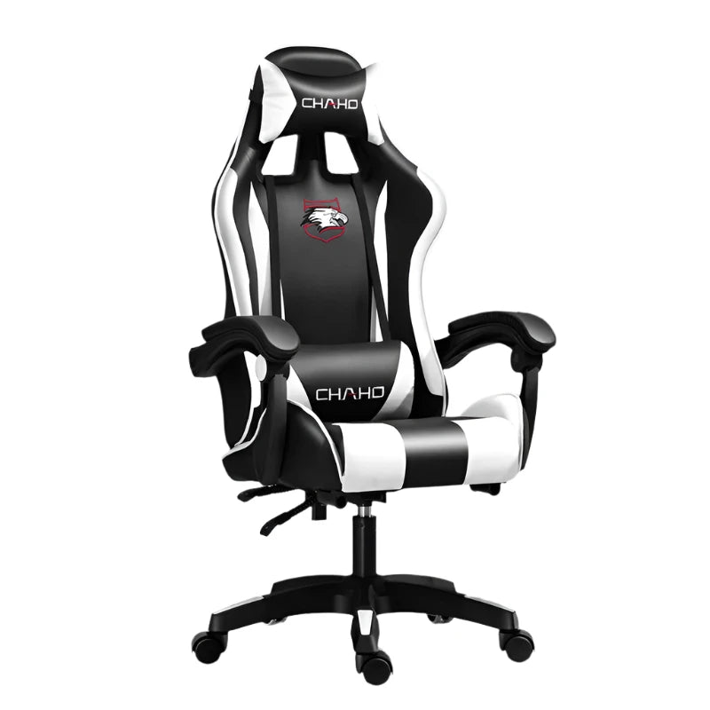 chaise gamer à roulette blanche