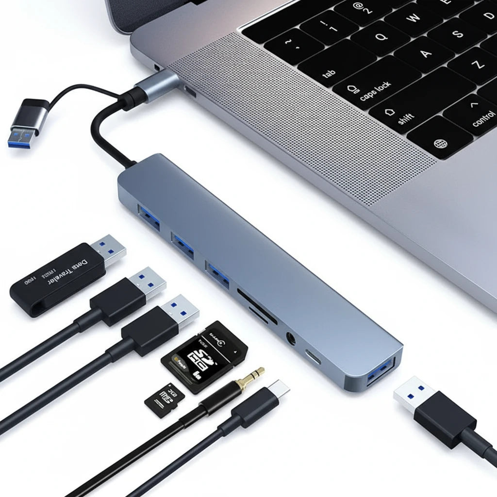 Adaptateur USB 3.0 haute vitesse avec connecteurs multiples