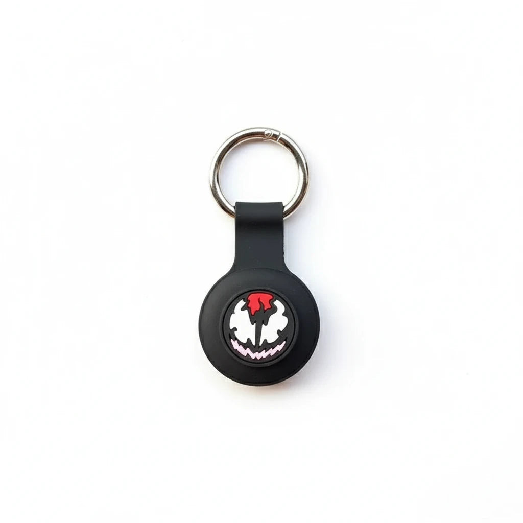Coque AirTag Venom noire antichoc, design super-héros Marvel Avengers