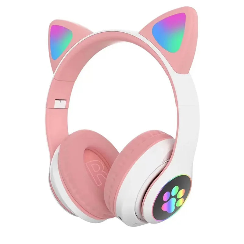 Casque gamer chat rose