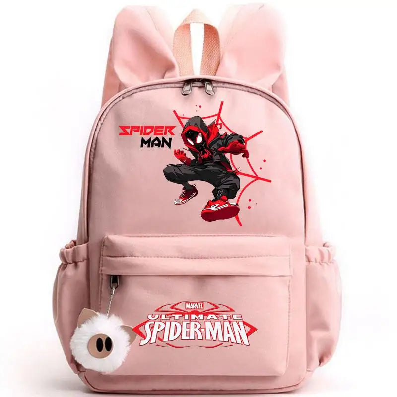 Sac à dos Spider-Man rose unisexe, imperméable et ergonomique
