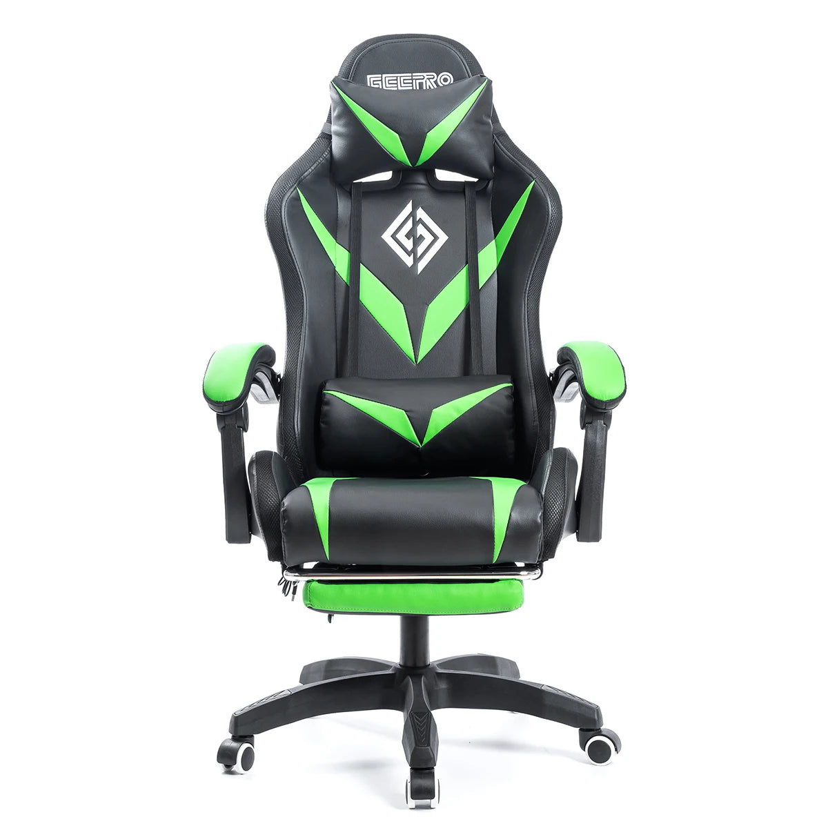 chaise gamer cuir noir vert