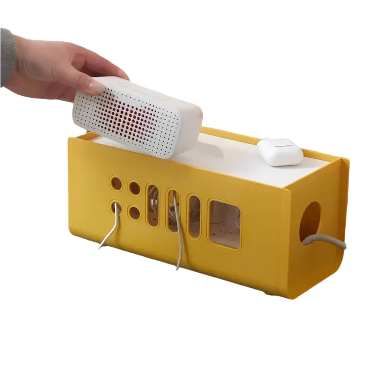 boite rangement cable jaune