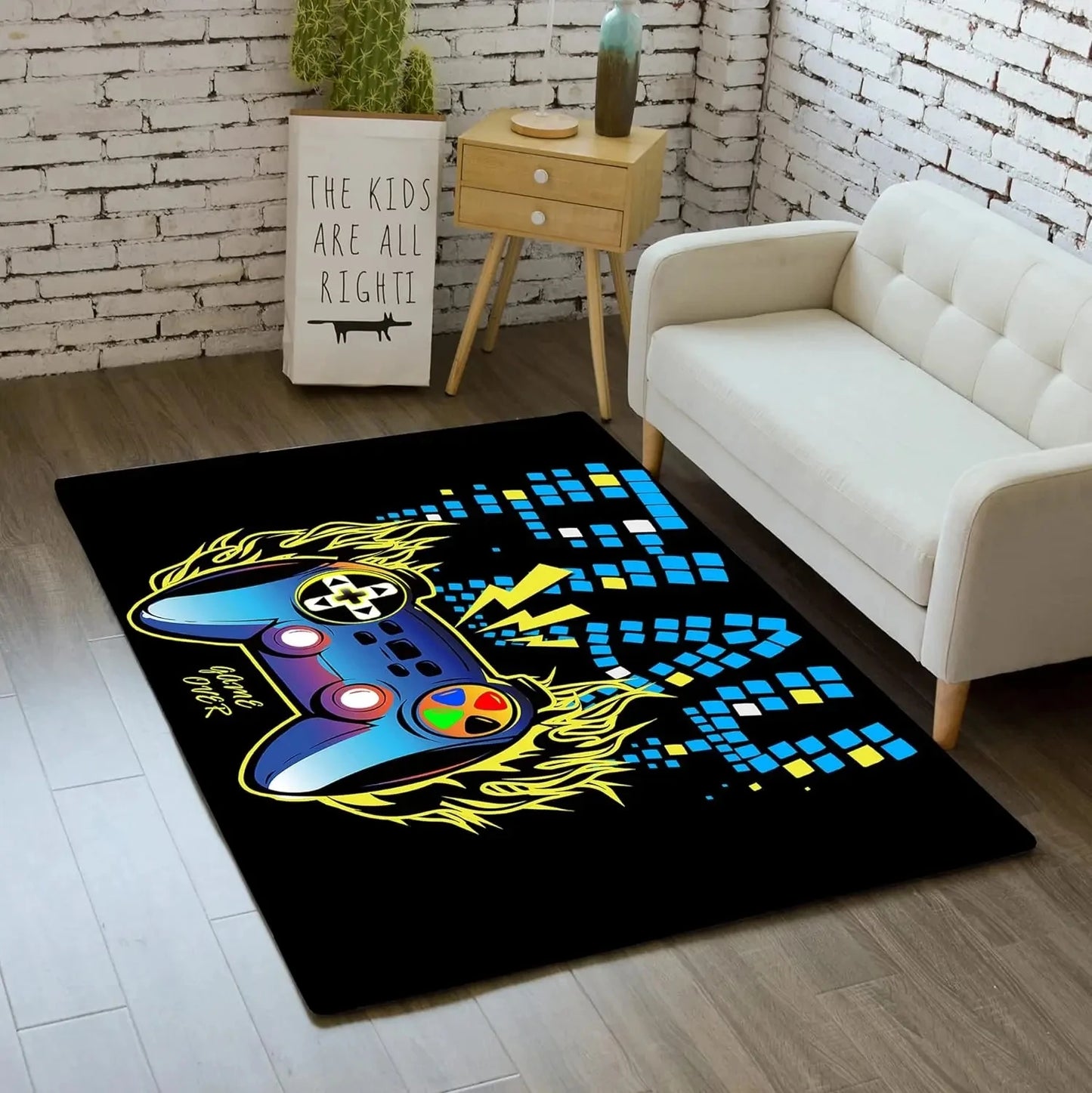 tapis sol gamer manette play game over