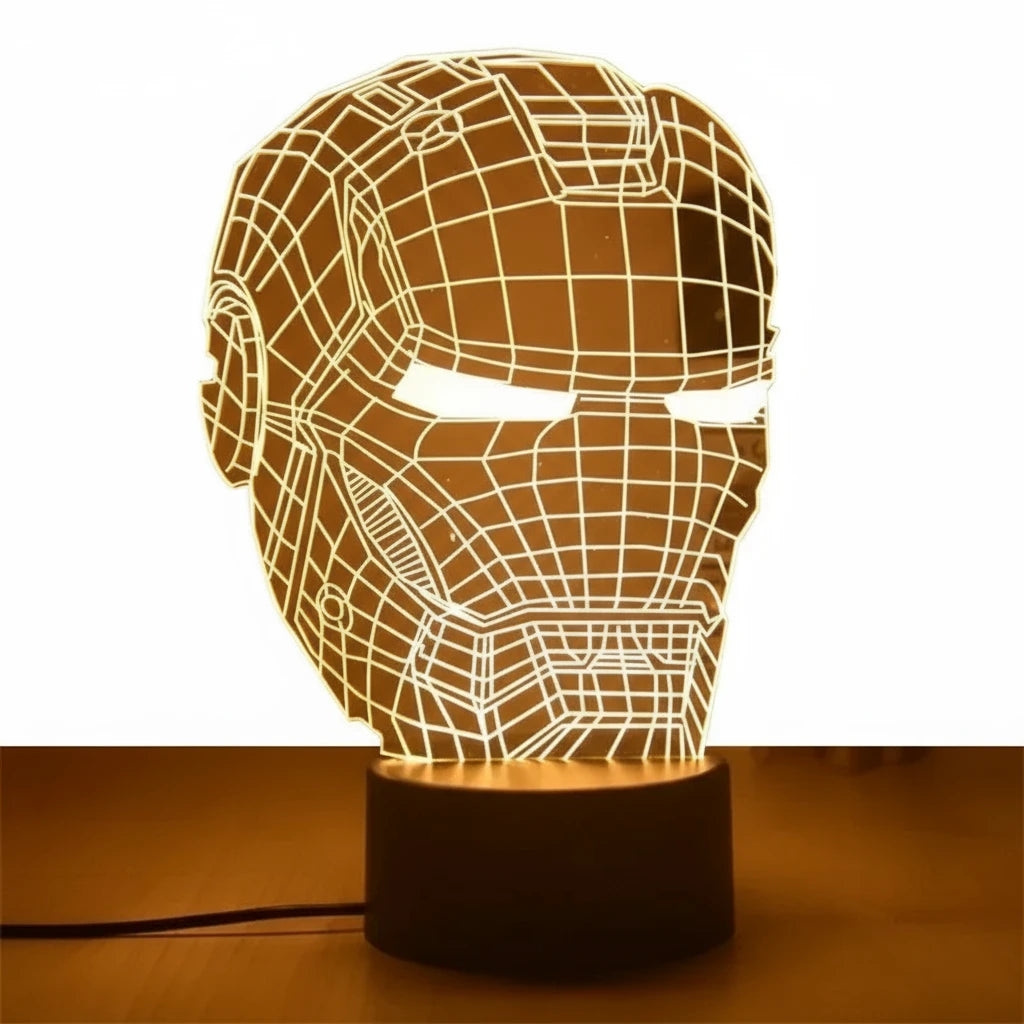 Veilleuse LED Iron Man lumière rouge dorée pour chambre gaming