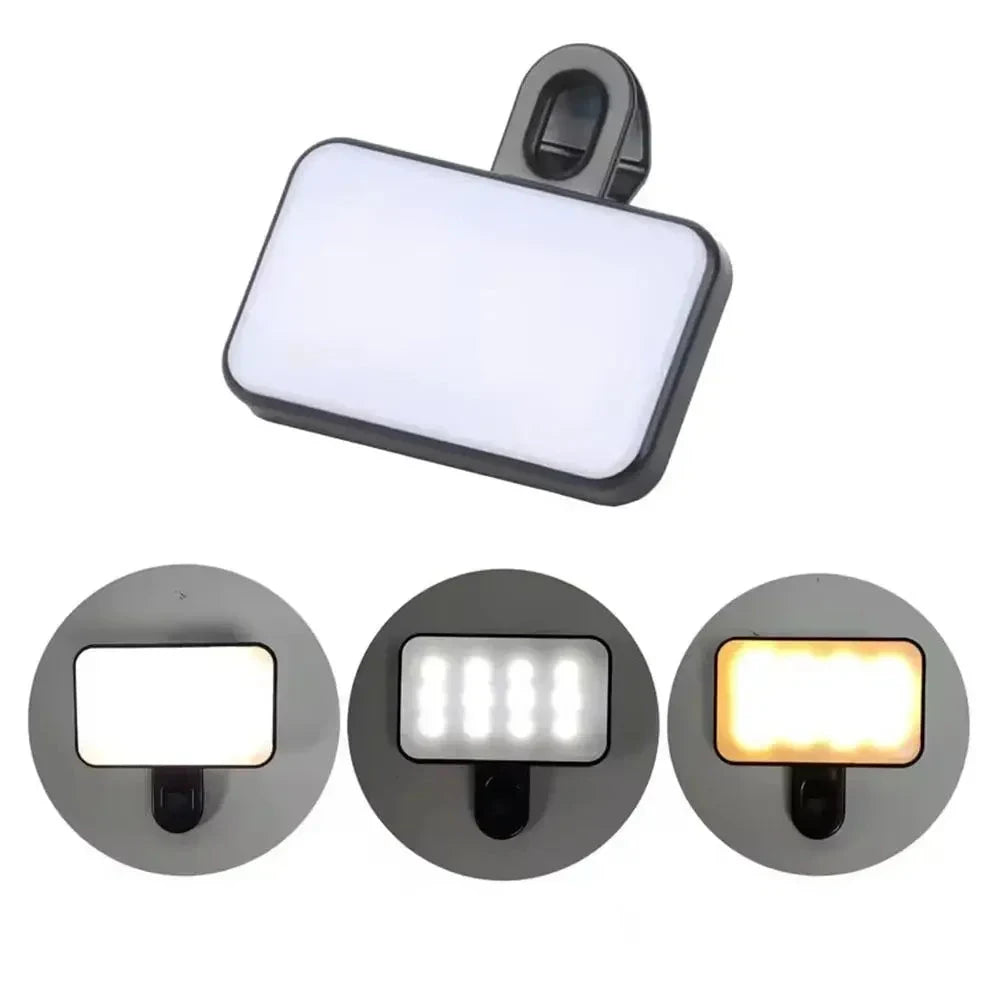 Lampe de remplissage LED de poche à trois couleurs pour selfie