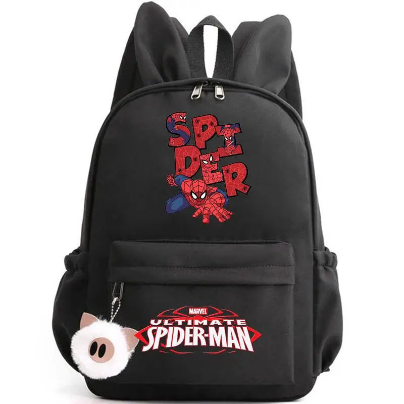 Sac à dos Marvel noir Spider-Man grand format pour école et voyage