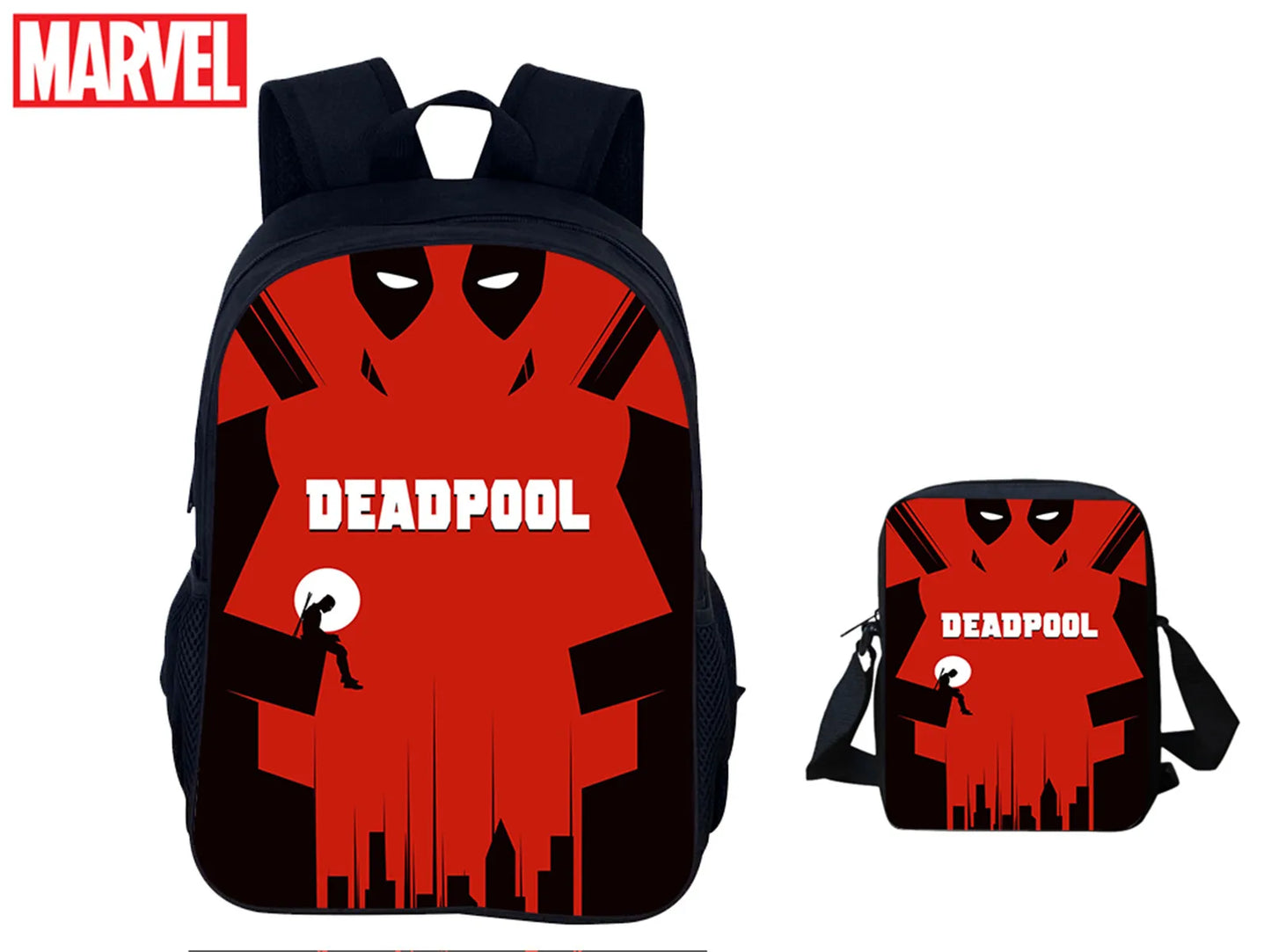 Sac Deadpool pour école ou voyage, design cartoon moderne et coloré