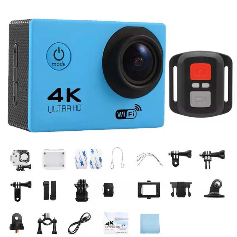 Caméra d'Action 4K avec WiFi bleu