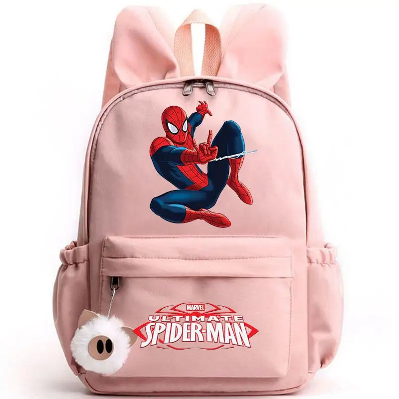 Sac scolaire Spider-Man rose design super-héros kawaii