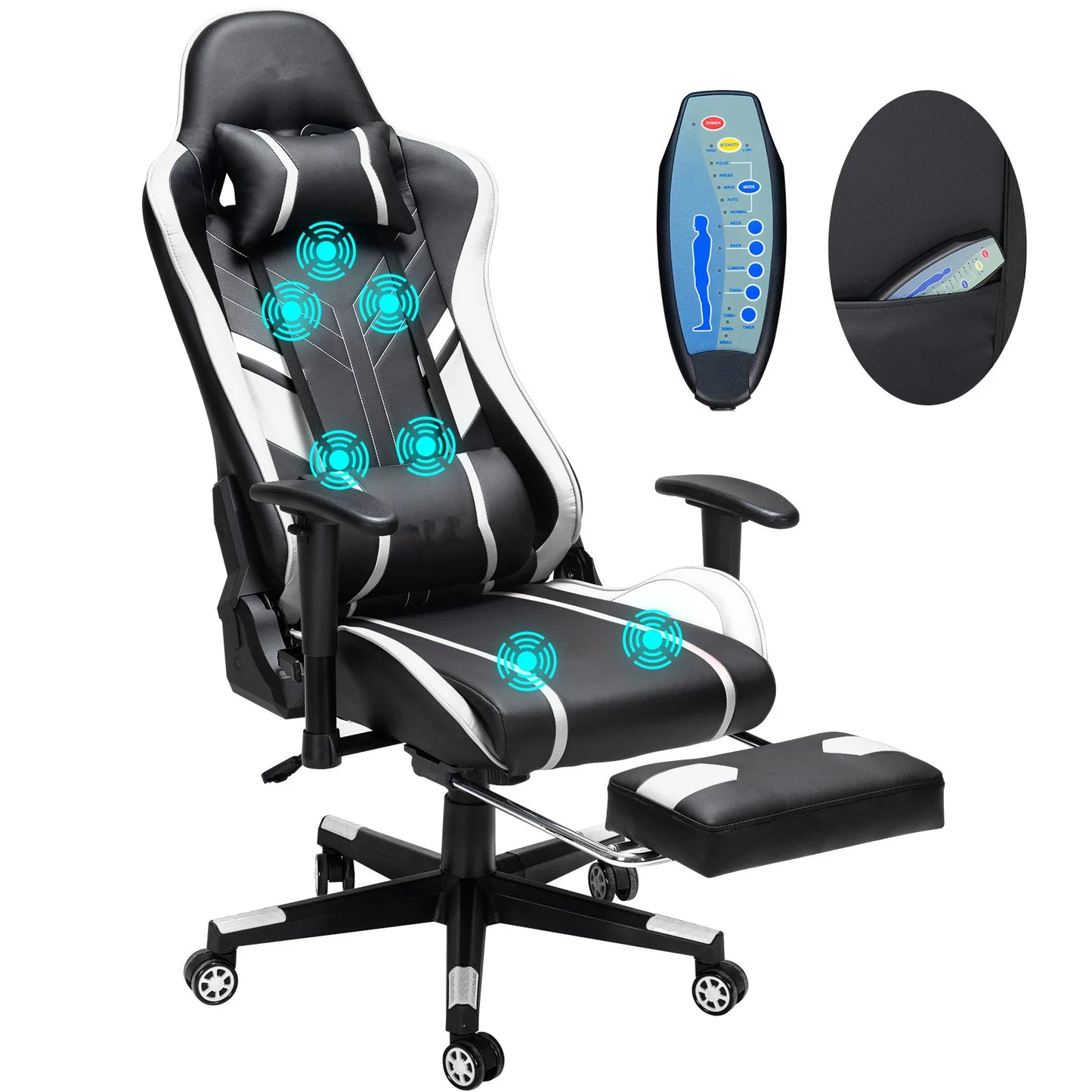 chaise gamer massante noire
