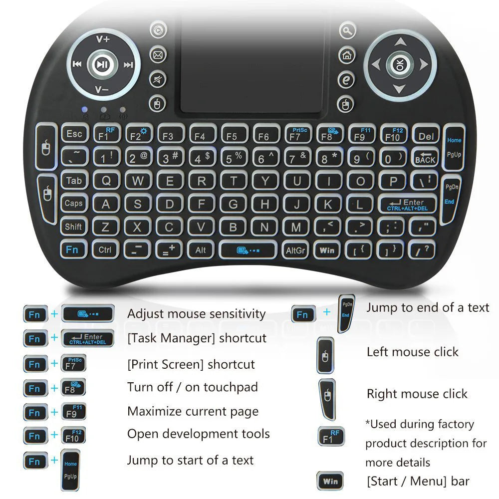 Clavier Mini Sans Fil Rétroéclairé